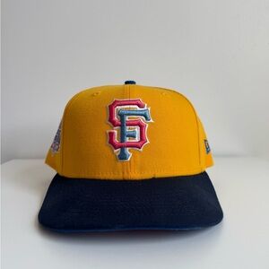 Yellow and Blue Fitted Baseball Cap